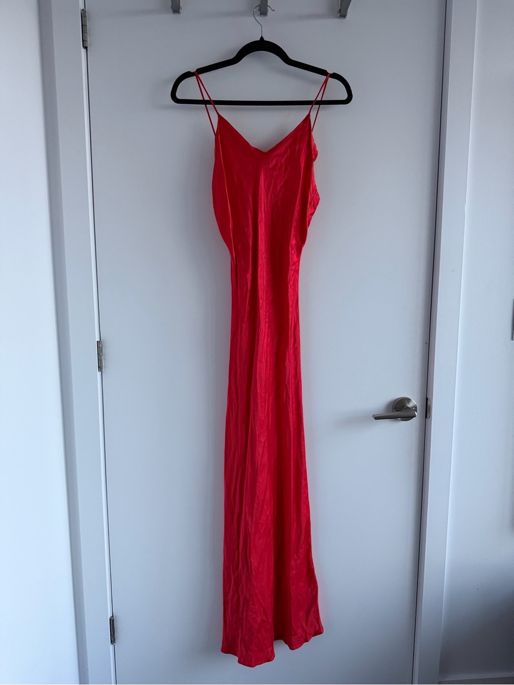 RARE VINTAGE GOLD LABEL Victoria's Secret Red 100%Silk Slip Maxi Dress